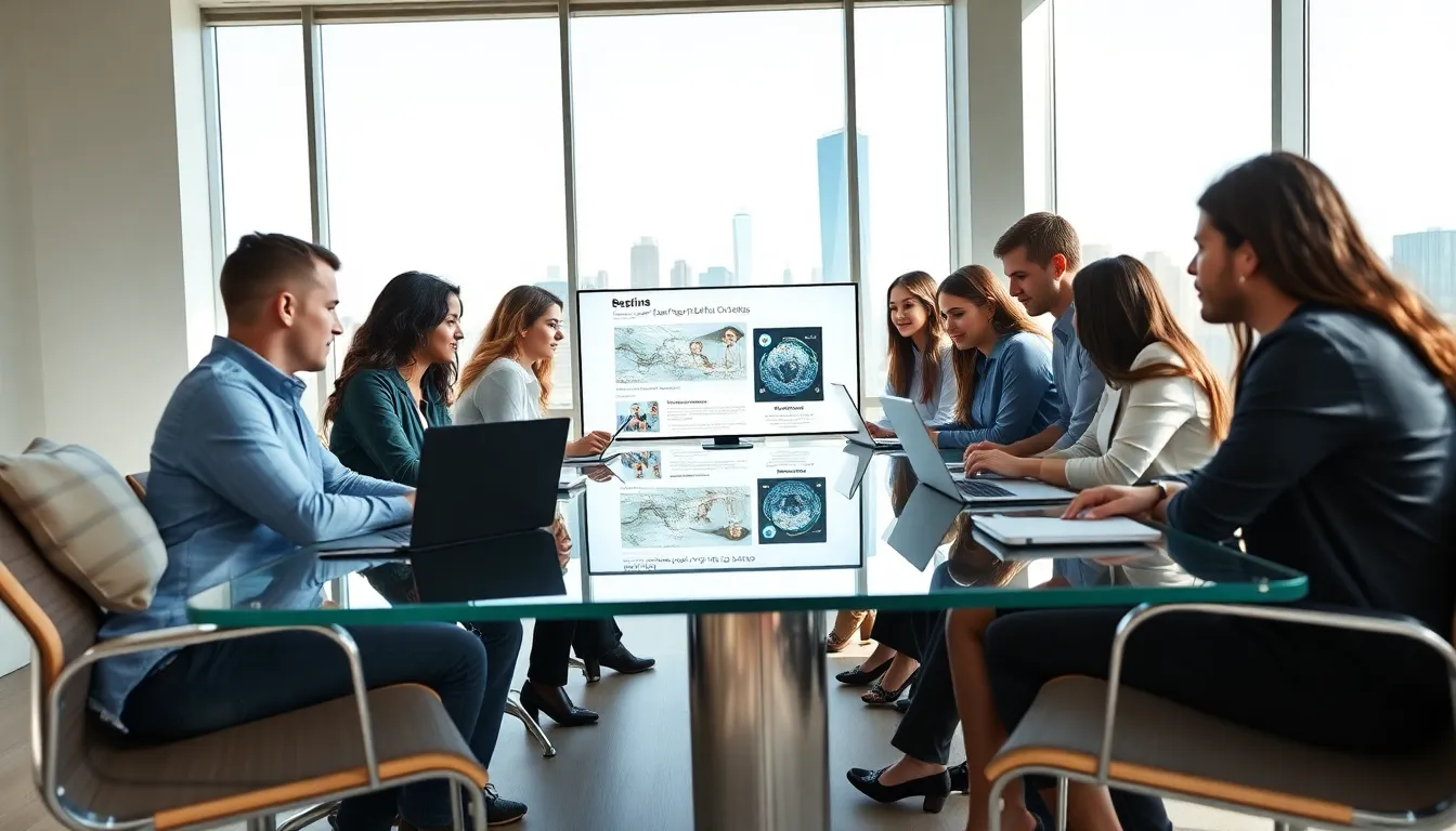 diverse web development team collaborating in a modern New York office.