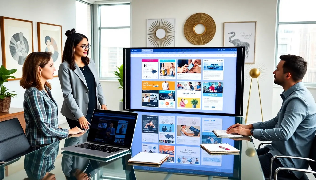 diverse team collaborating on web development in a New York office.